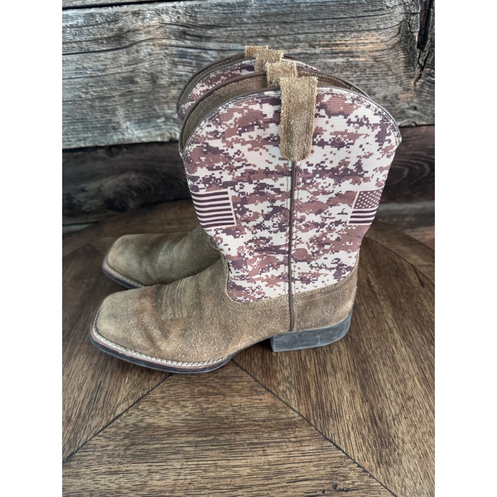 Ariat Sport Patriot Mens Western Boots Camo Flag Square Toe 10019913 US 6